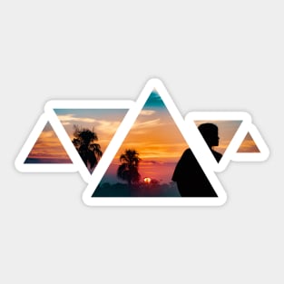 Triangular Landscape · Sunset Sticker